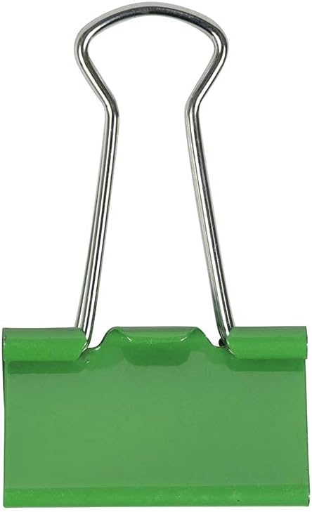 JAM PAPER Colorful Binder Clips - Medium - 1 1/4 Inch (32 mm) - Green Binderclips - 15/Pack
