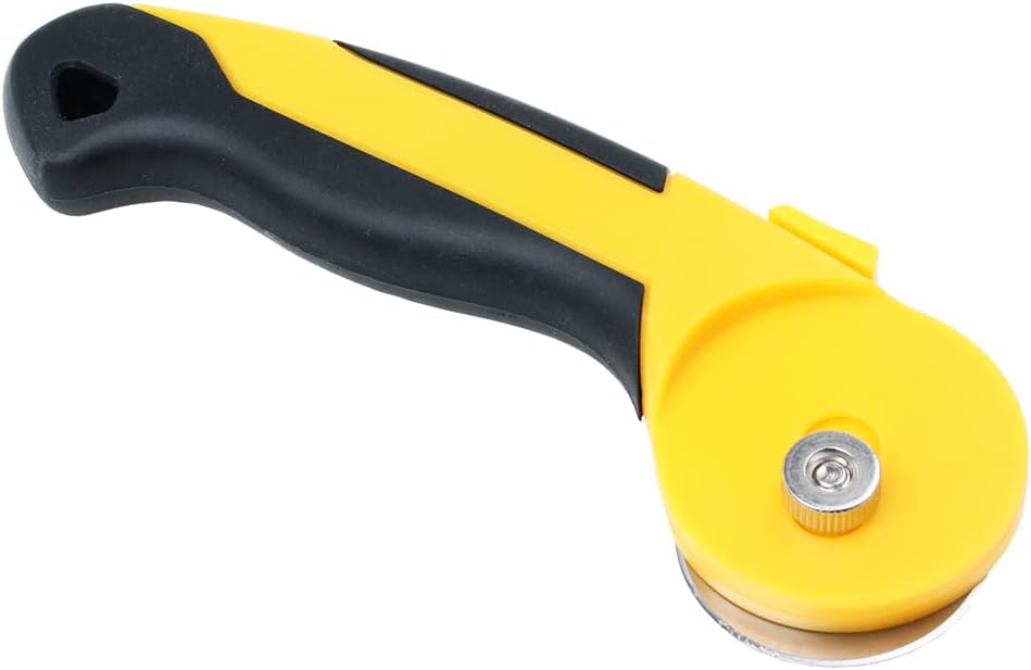 AUTOTOOLHOME 45mm Rotary Cutter Automatic Fabric Cutter Quick Change Blades with Safety Lock for Quilting, Sewing, Crafts, 10pcs Titanium Replacement Blades