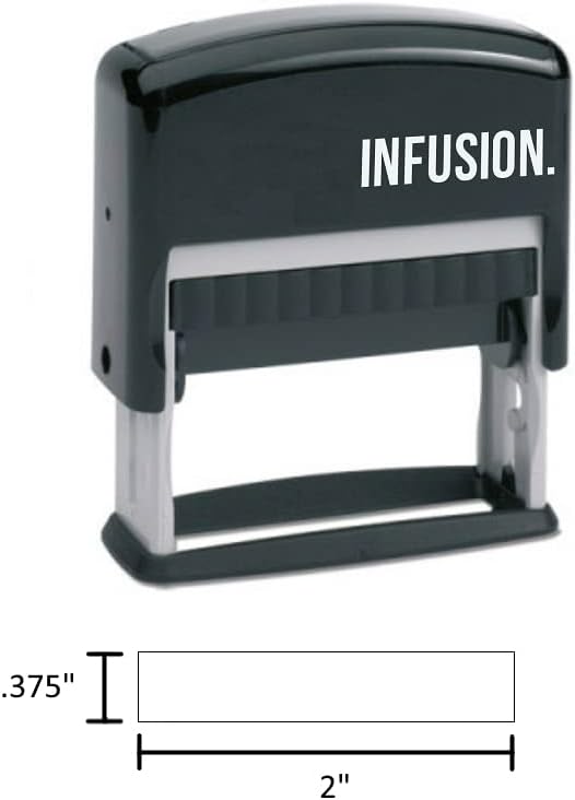 Infusion Self-Inking Custom Rubber Stamp (Personal or Business Use) - Choose from 16 Colors (3/8" x 2")