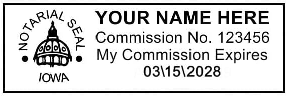 Iowa Rectangular Notary Stamp | Official State Notary Stamp | Official Seals | Meets State Specifications (Iowa, Rectangular Stamp)