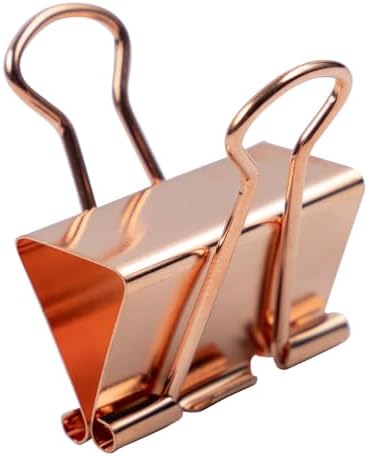 JAM PAPER Colorful Binder Clips - Medium - 1 1/4 Inch (32 mm) - Rose Gold Binderclips - 15/Pack