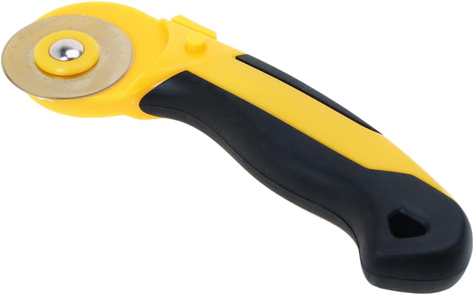 AUTOTOOLHOME 45mm Rotary Cutter Automatic Fabric Cutter Quick Change Blades with Safety Lock for Quilting, Sewing, Crafts, 10pcs Titanium Replacement Blades