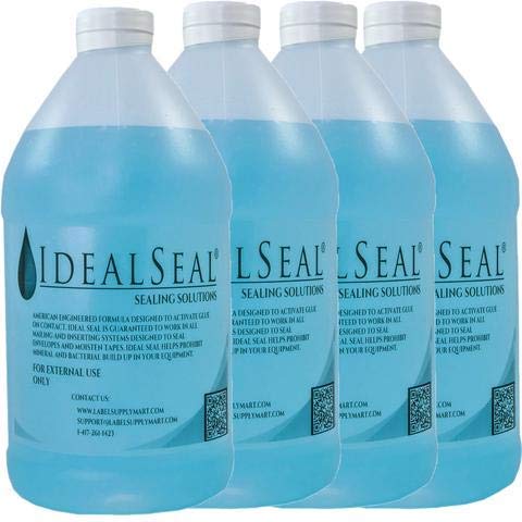 IDEALSEAL Compatible Replacement Sealing Solution for PB 608-0 E-Z Seal Sealing Solution - Compatible Postage Meter and Tape Shooter Sealing Solution Pack of 4 1/2 Gallon Containers + Free Pump