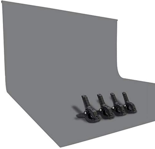 ISSUNTEX 9X15 ft Background Polester Backdrop, Photo Studio, Collapsible High Density Screen for Video Photography and Television-Gray