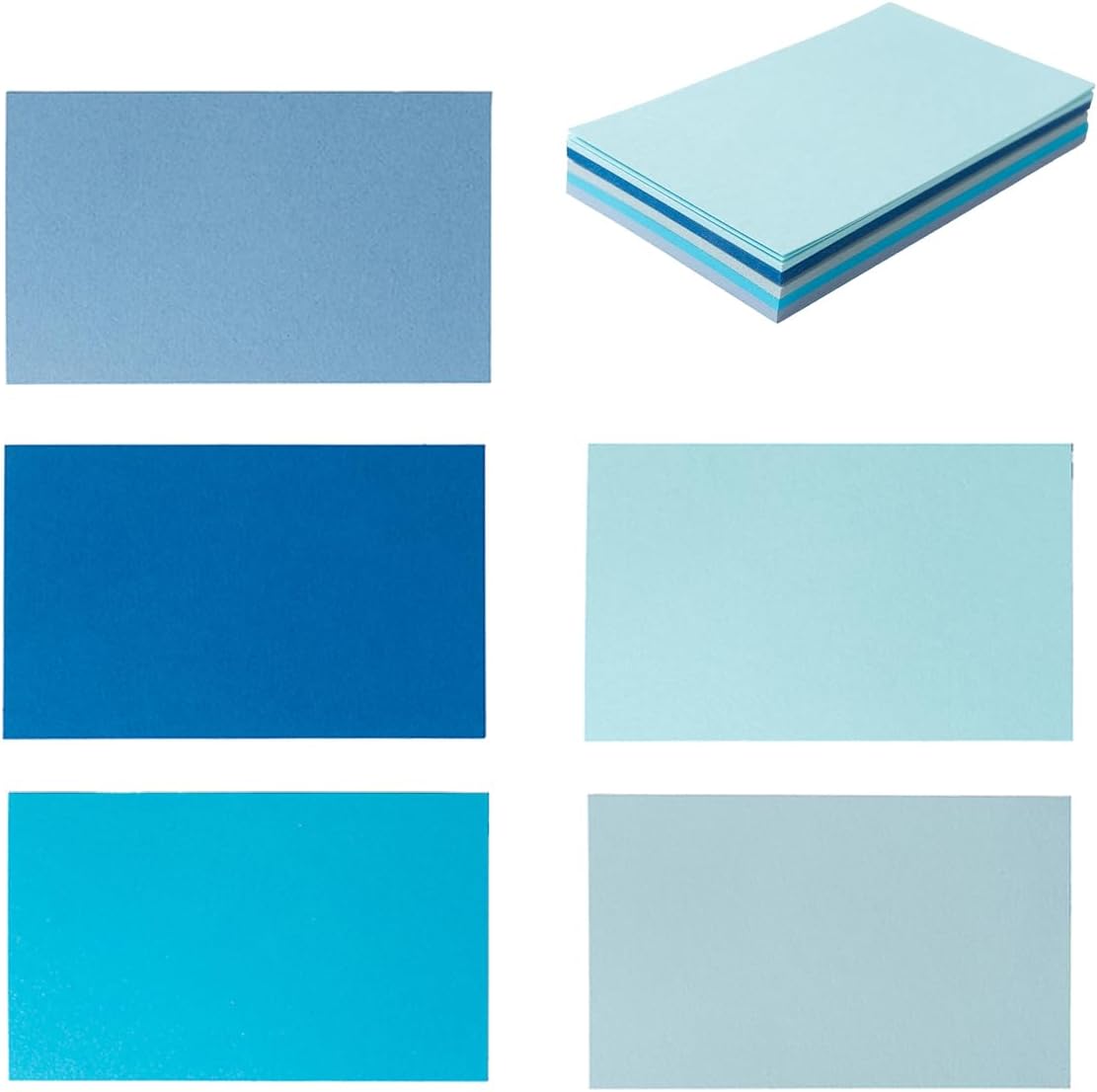 50 Sheets 4x6 Colored Cardstock Paper 5 Colors Blank Flash Cards, 250 GSM Heavy Card for DIY Art Projects, Cards (5 Blue)