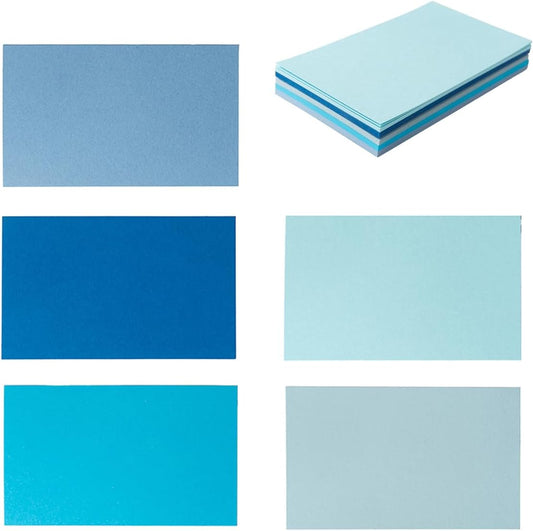 50 Sheets 4x6 Colored Cardstock Paper 5 Colors Blank Flash Cards, 250 GSM Heavy Card for DIY Art Projects, Cards (5 Blue)