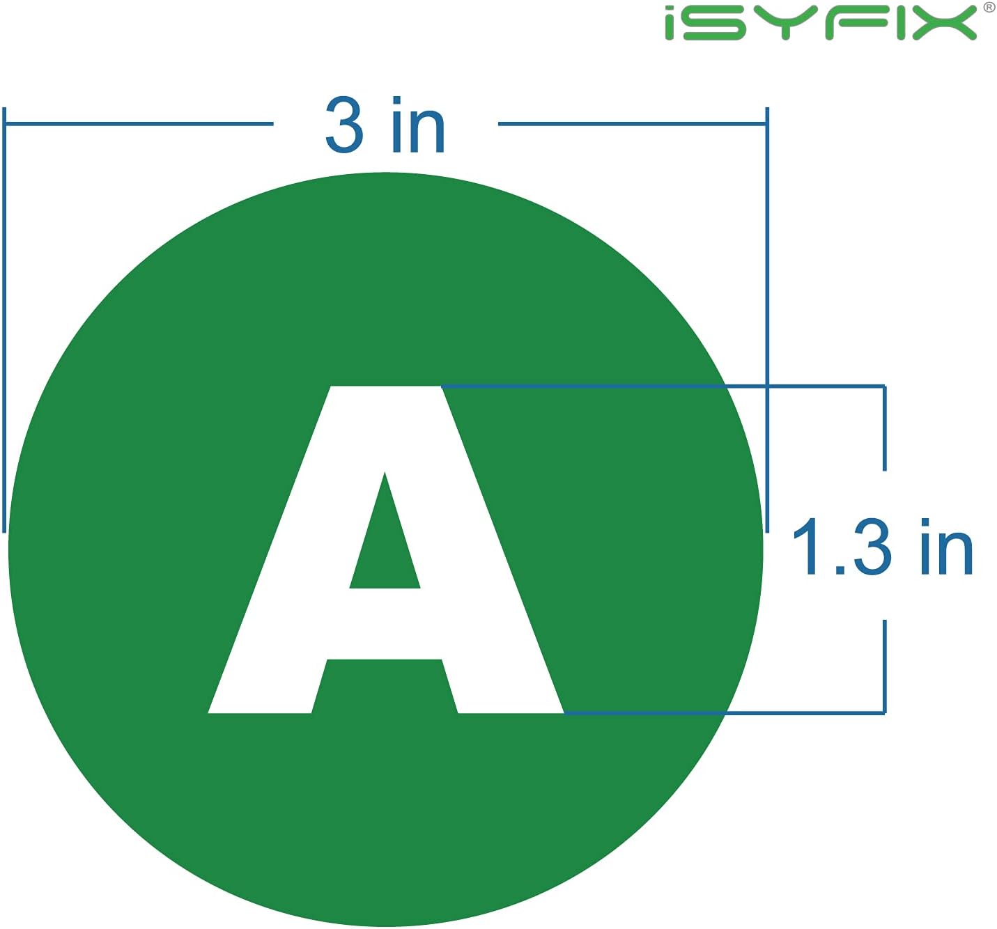 iSYFIX Green Vinyl Letters Stickers - 3 inch Self-Adhesive, A to Z, 4 of Each Letter - Premium Decal for Indoor & Outdoor, for Inventory, Storage, Organizing, Alphabet for Boxes, Toolbox, Lockers