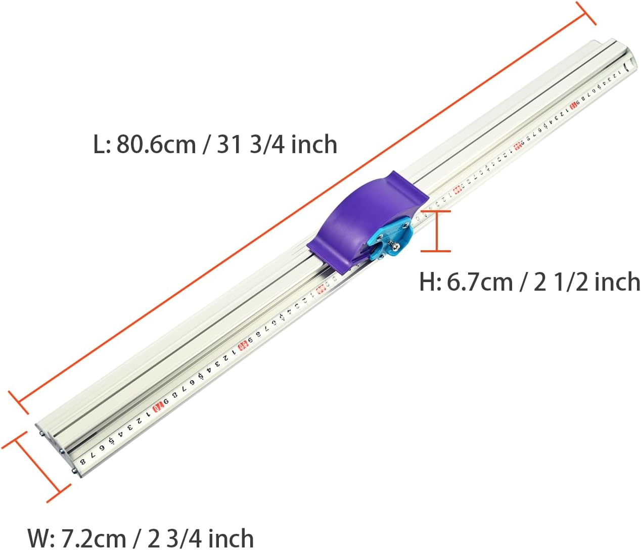 Manual Sliding KT Board Paper Trimmer Cutting Ruler with 27 1/2" Metal Straight Edge Ruler, Suitable for Photo Paper and PVC PET Cutter, 30 Blades