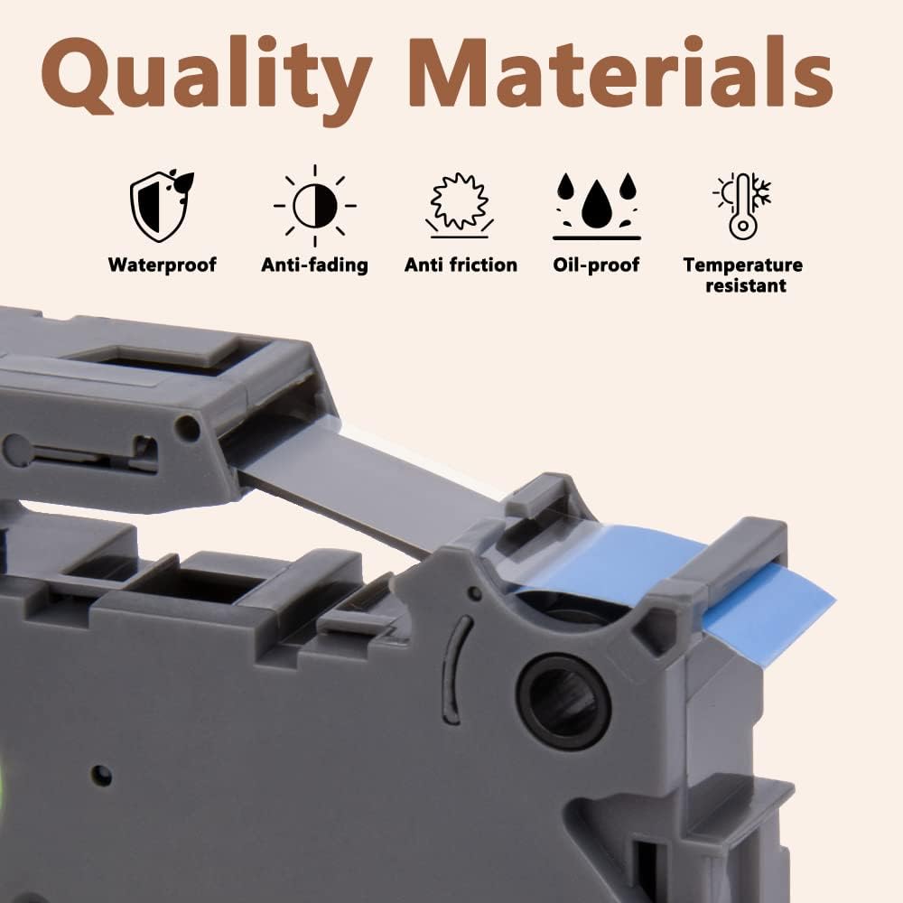 Hehua Tape Tze Tz 12mm 0.47 Laminated Blue Compatible for Brother P-Touch TZe-531 TZe531 TZ-531 TZ531 Tape for Ptouch PT D210 D200 D210 D610 H110, 1/2'' x 26.2ft Black on Blue, 3 Pack