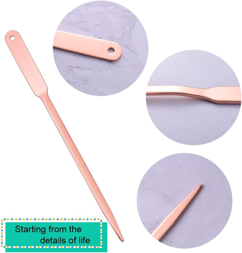 WXJ13 2 Pack Letter Openers Stainless Steel Lightweight Hand Envelope Slitter, Silver and Rose Gold