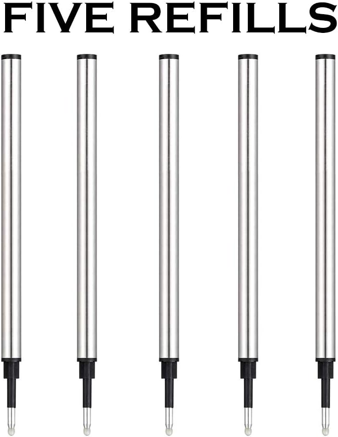 HeTaoCat Gel Rollerball Pen Refills, Roller Ball Fine Point 0.5mm, Black Ink Refill Pack of 5 - Replaceable Ballpoint Pen Refills Medium Point (Red)