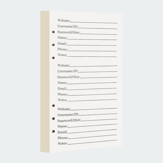A6 Password Book Refill Pages, 576 Entries Space Password Replacement Pages - 216 Refills Page, Website Internet Logbook, 6.8in x 3.7in