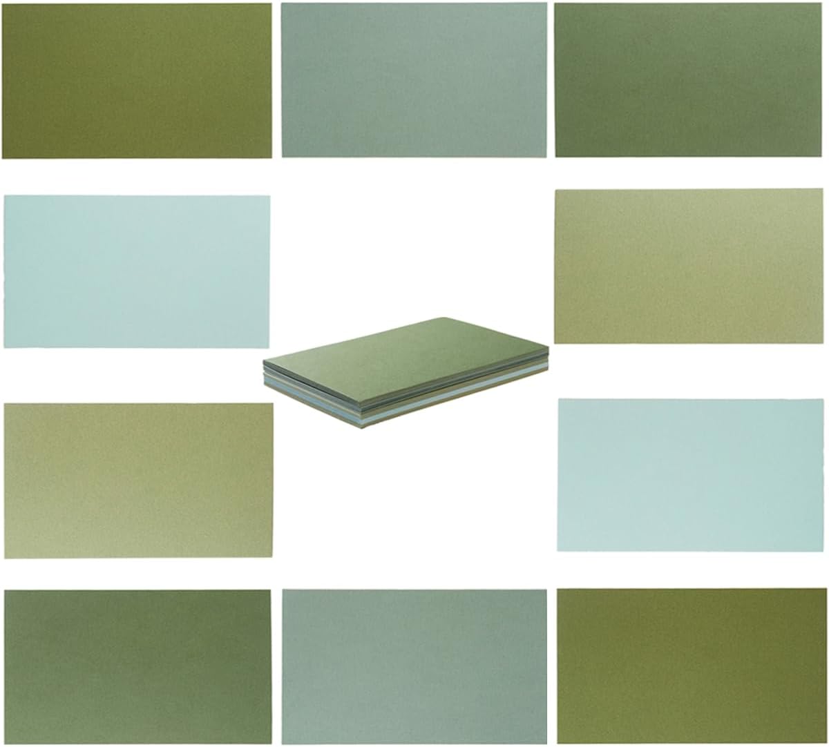 50 Sheets 3x5 Small Colored Cardstock Paper 5 Colors Blank Flash Cards, 250 GSM Heavy Card Stock for DIY Art Projects, Cards (Green)