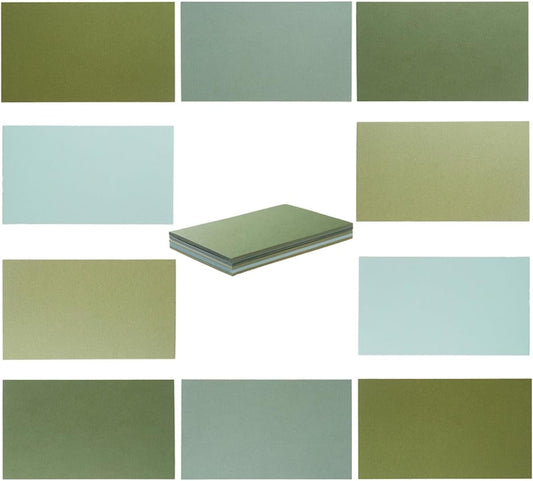 50 Sheets 3x5 Small Colored Cardstock Paper 5 Colors Blank Flash Cards, 250 GSM Heavy Card Stock for DIY Art Projects, Cards (Green)