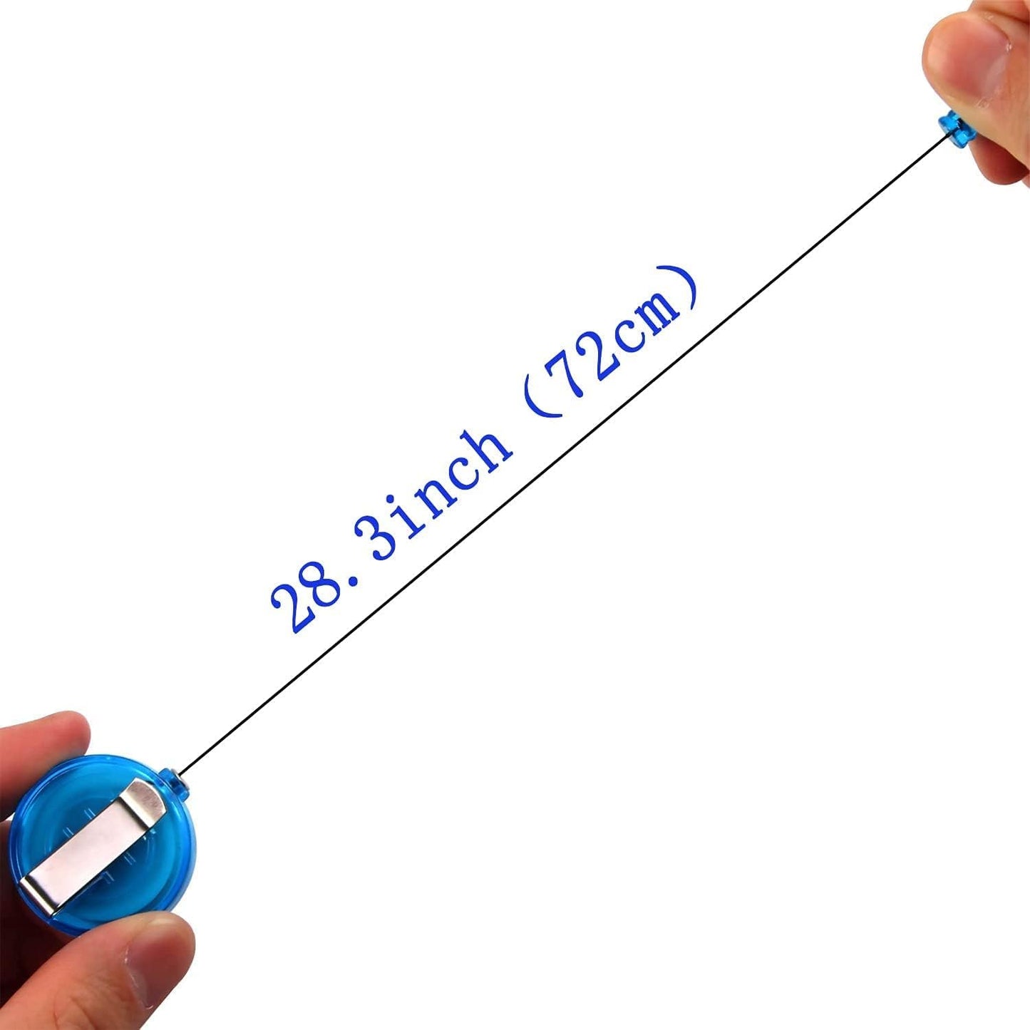 JANYUN 50 Pcs Retractable Badge Reels Clip Holders with Hanging ID Name Card Key Chain for Office Worker Nurse (Blue)