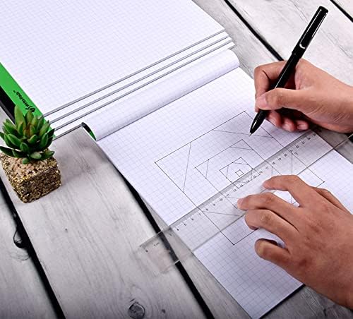 KAISA Graph Paper Legal Pads Writing Pads Recycled Paper 8.5"x11.75" Quad Ruled 4x4 Perforated 50sheets/pad Grid Paper Notepads Writing Tablet White For Office Supplies (White 6pad, 8.5x11.75'')