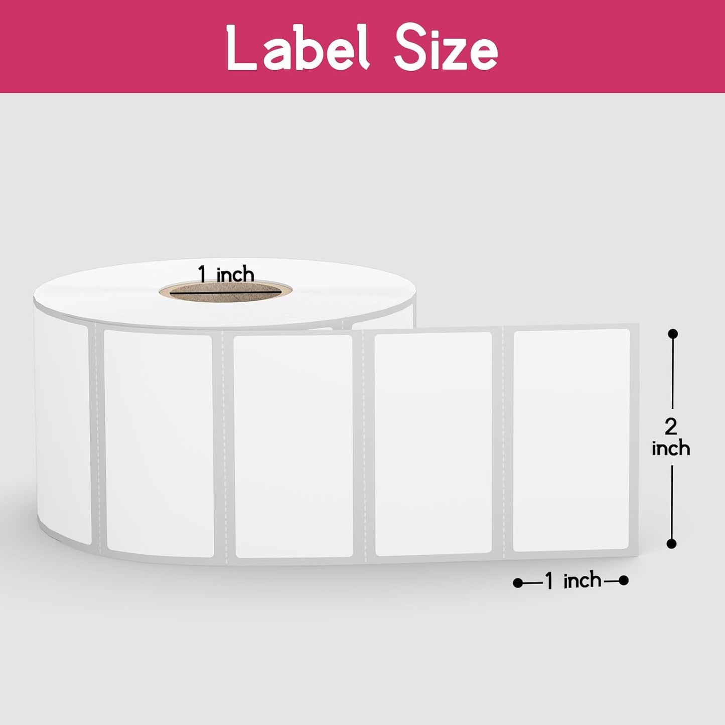 24 Rolls 2" x 1" Direct Thermal Labels, Shipping Labels Compatible with Zebra & Rollo Label Printers for Mailing Postage Address Barcode (1300 Labels/Roll)