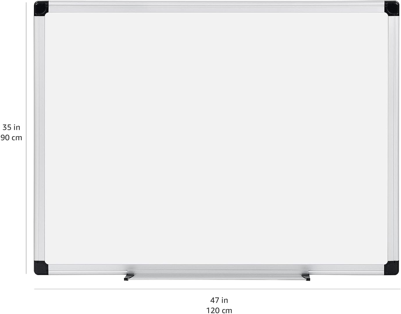 Amazon Basics Magnetic Whiteboard/Dry Erase Board, 36 x 48-inch, Aluminum Frame, Silver/White