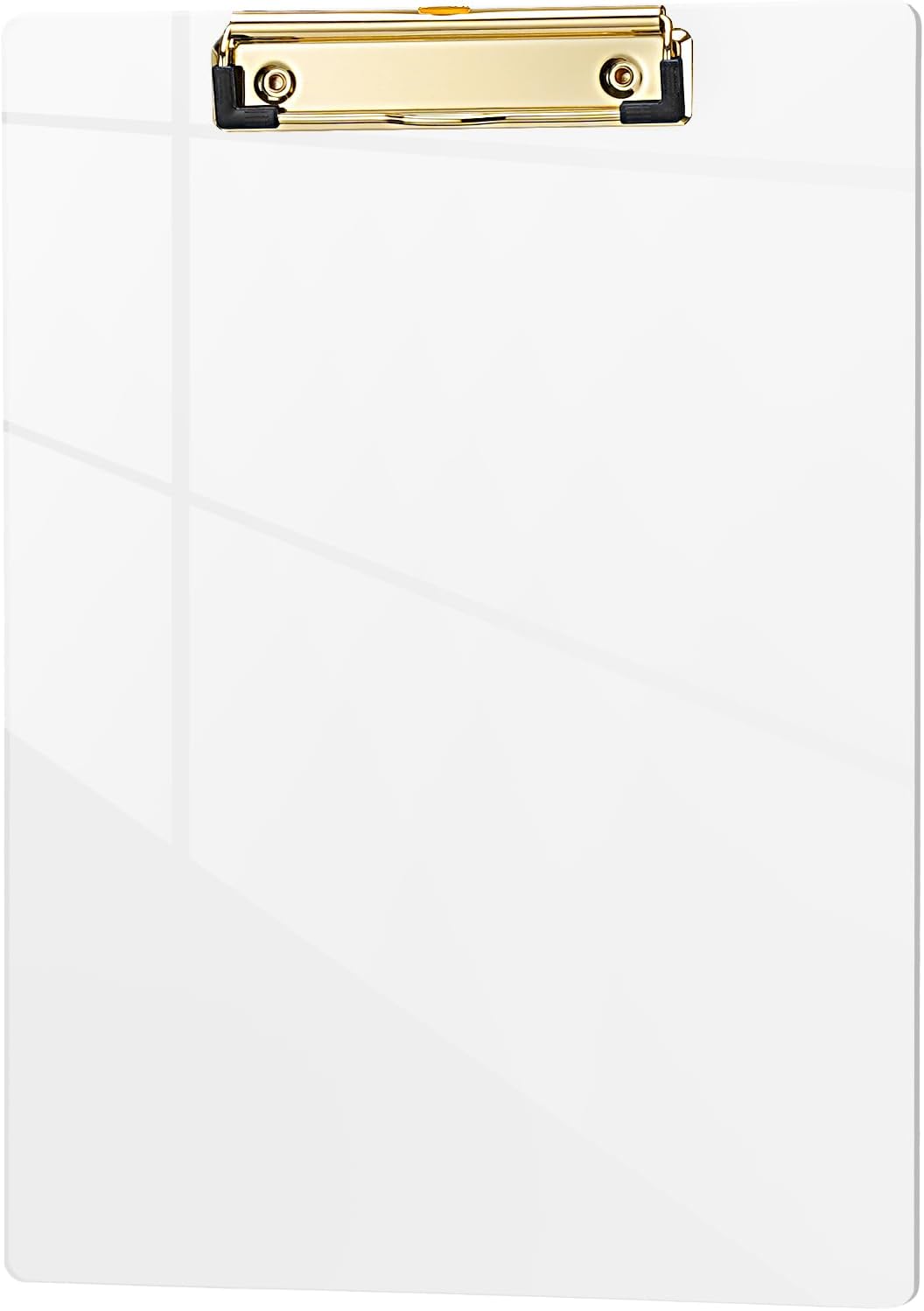 Hongri Plastic Acrylic Glitter Clipboard, 8.5x11" Stardard Letter A4 Size Clipboards for Classroom, Taecher, Women.Cute Confetti Clip Board, Office Supplies, School Supplies.