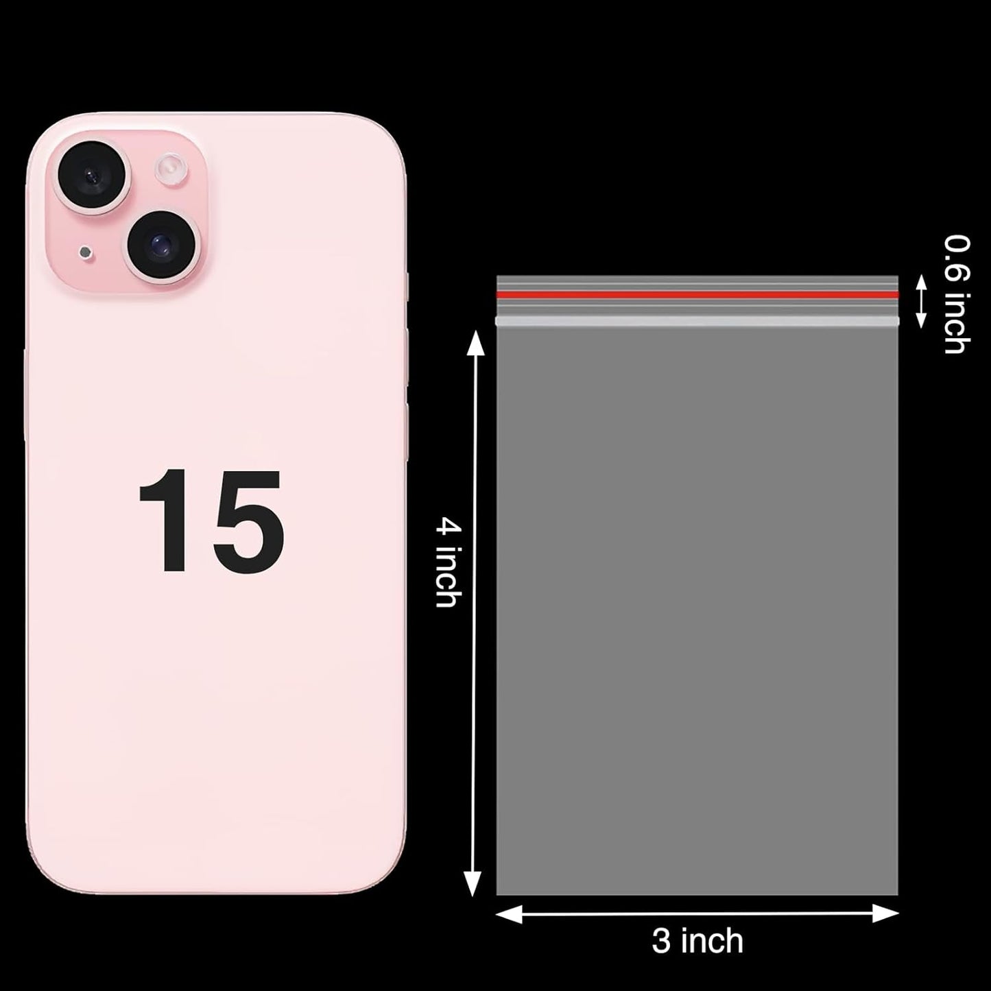 400Pcs 3x4 Inch Mini Plastic Bags, Resealable Small Zip Baggies for Small Business, Storage, Gifts, Candy, Screws, Jewelry, Daily Pills