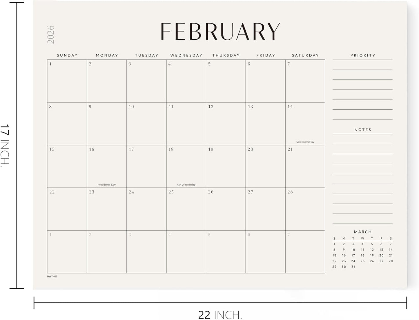 Jotsome Desk Calendar 2025-2026, Desk Pad Calendar From Now to December 2026 22x17 inch, Desk Blotter Calendar for Home and Office, Easy Planning