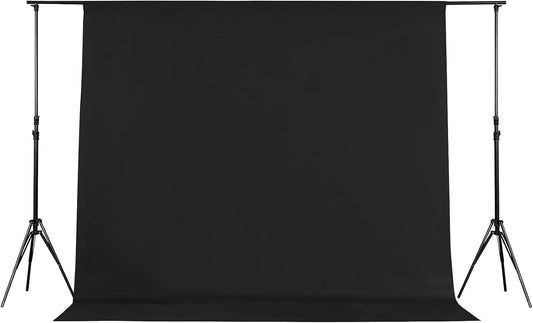 Joccun 5X7FT Black Backdrop Background for Photography,Polyester Backdrop Curtain Background Screen for Photography,Photoshoot,Video Recording,Studio(5X7ft,Black)