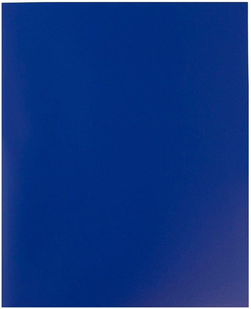 JAM PAPER Plastic 2 Pocket POP Folders - Durable School Folders - Blue - Bulk 144/Box