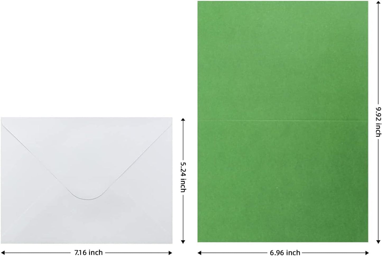 48 Pack Blank Folded Cards and Envelopes Colored Cards White Envelopes 5 x 7 Inch Colorful Greeting Cards 24 Assorted Colors Heavy Weight for Greeting,Invitation,Card Making