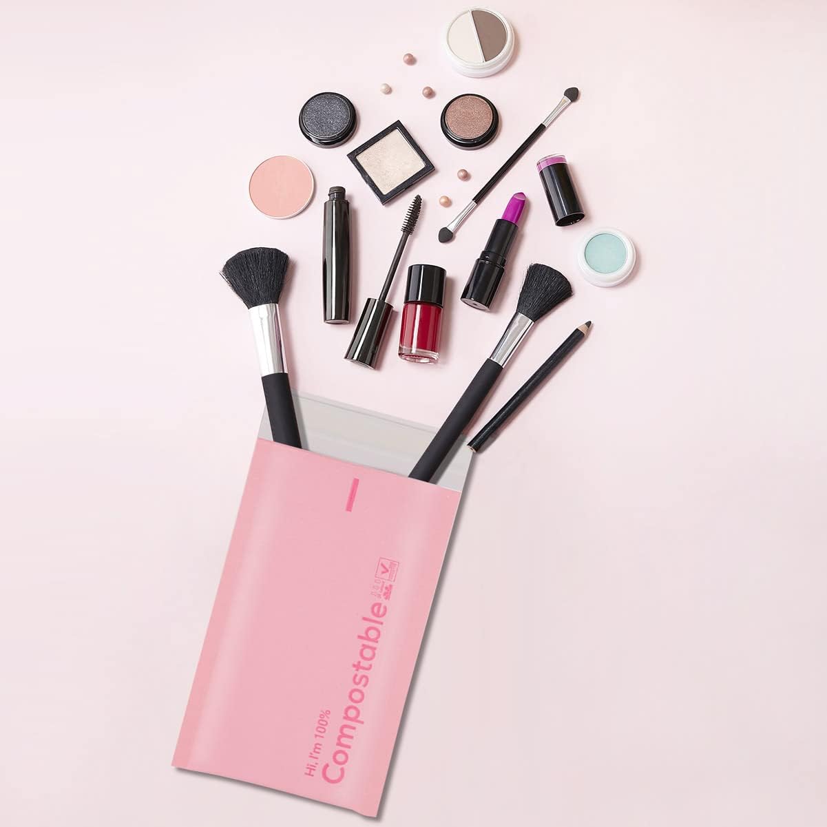 4x8 100% Biodegradable Bubble Mailers,25 Count Pink #000 Compostable Padded Packaging Wrap Envelopes Pouches Eco Friendly Self Seal Bags