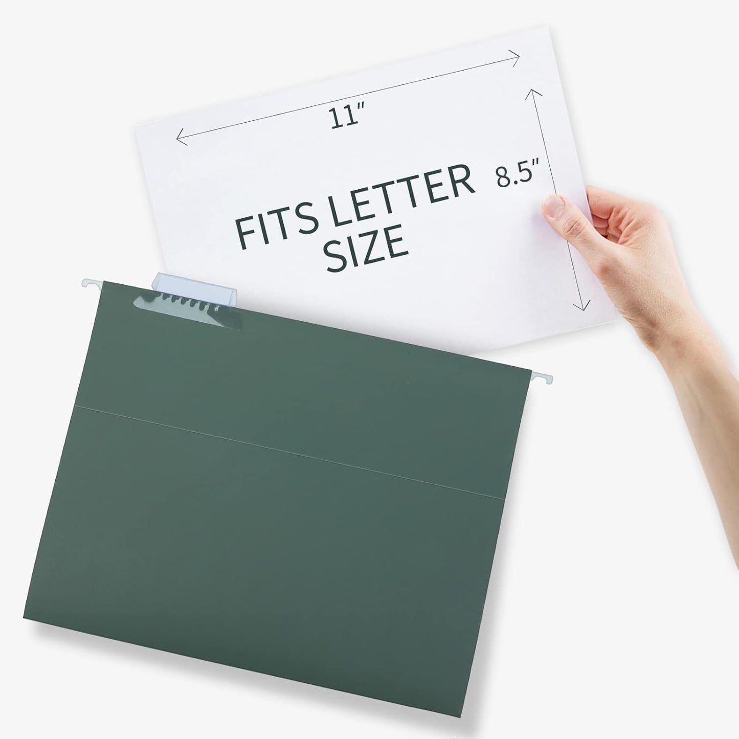 HERKKA Extra Capacity Hanging File Folders, 30 Pack Reinforced Letter Size Hanging Folders with Heavy Duty 0 Inch Expansion, Designed for Bulky Files, Green