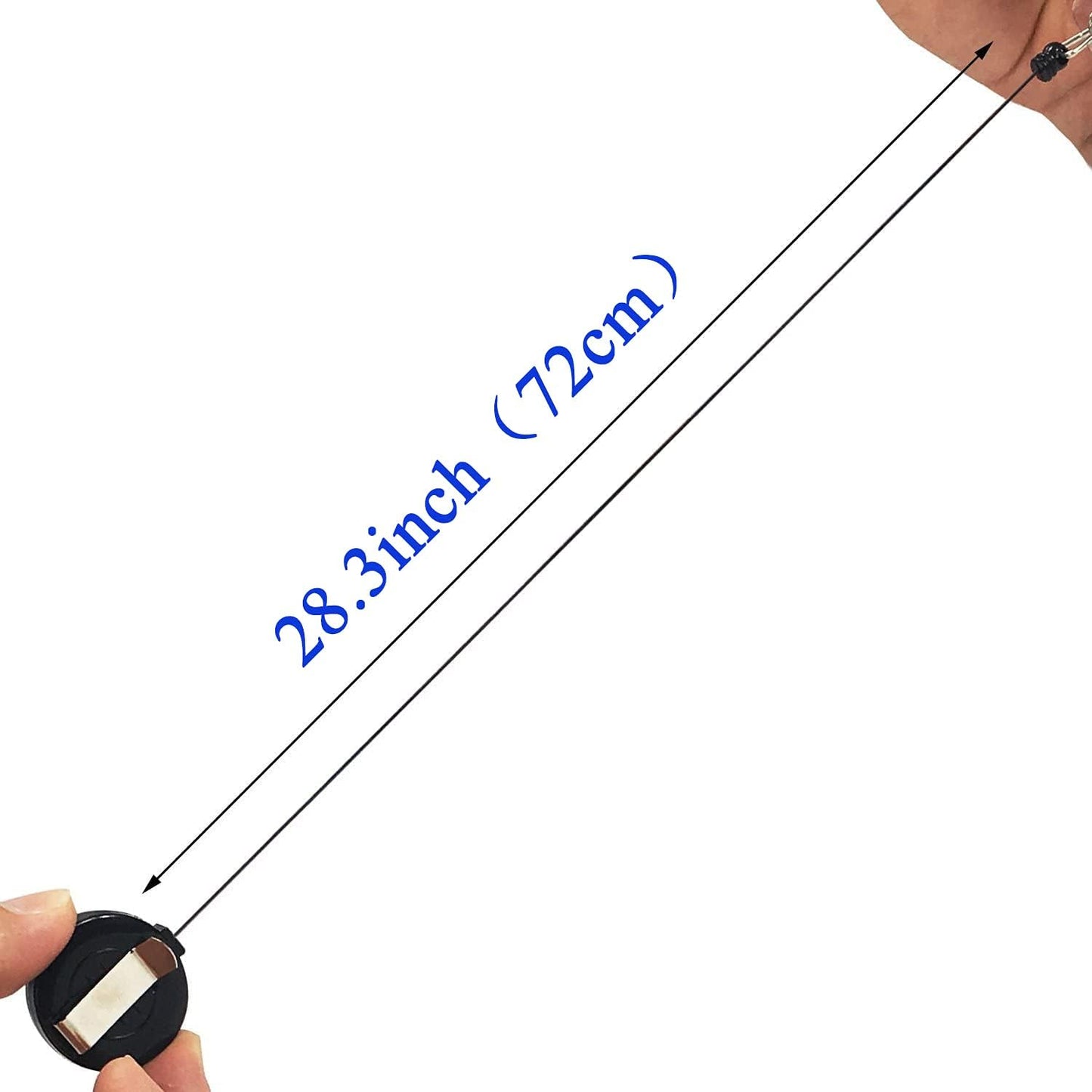 JANYUN 50 Pcs Retractable Badge Reel Clips Holder for Hanging ID Card Name Key Chain (Black)