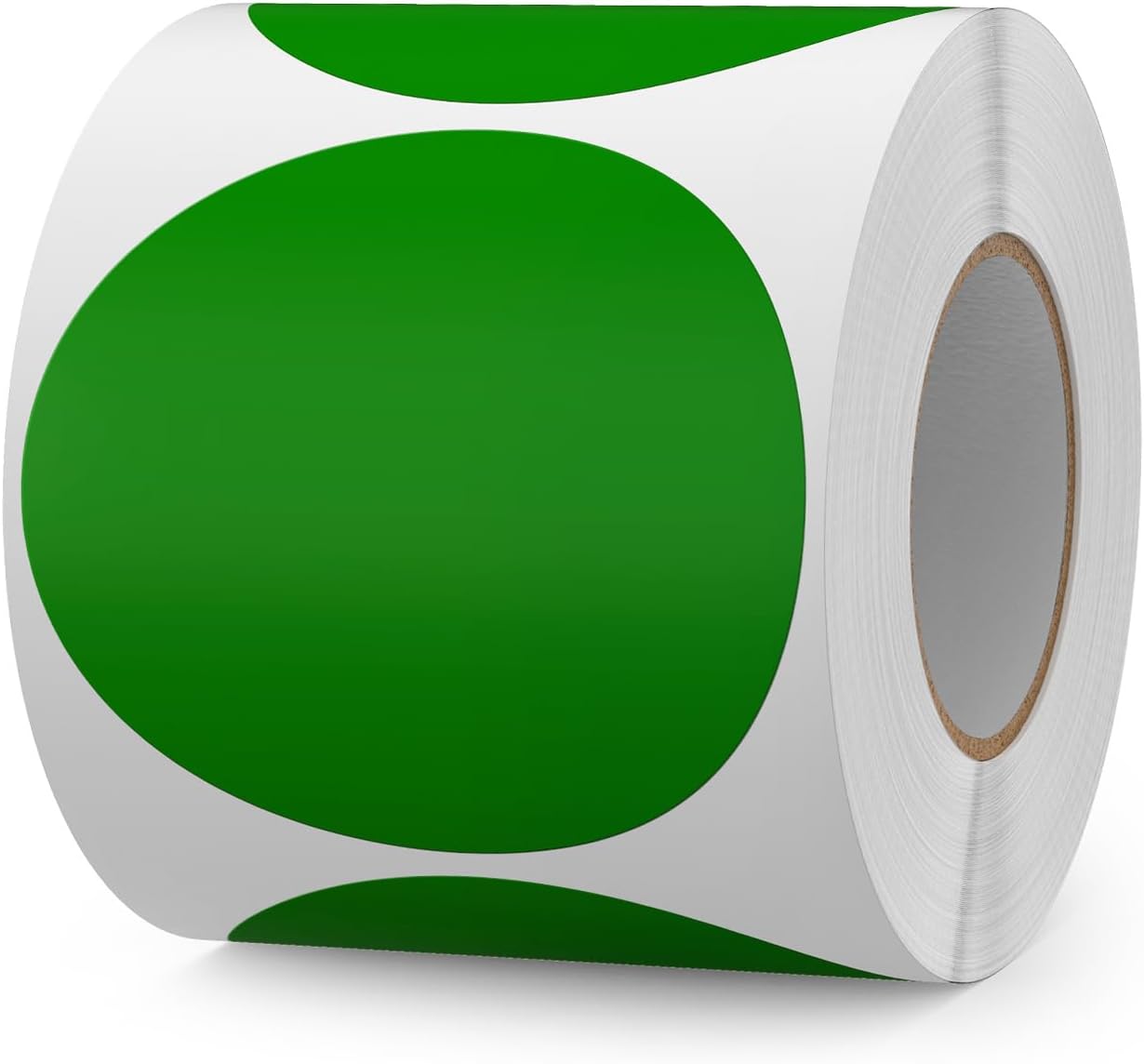 500 PCS Green Dots Stickers 3 Inch Vinyl Color Coding Round Sticker Removable Writable Circle Floor Labels Roll for Inventory Office Classroom Organize