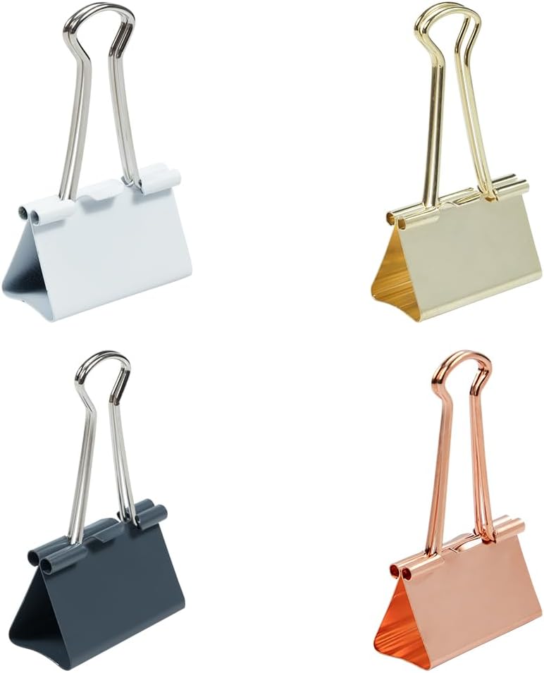 JAM PAPER Colorful Binder Clips Assortment - Large - 1 1/2 Inch (41 mm) - Assorted Business Colors - 48 Binderclips/Pack