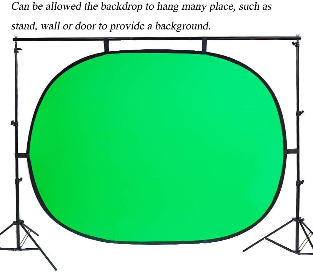 5x7ft/1.5x2m Chromakey Backdrop with 7.8ft/2.4m Stand, 2-in-1 Green Screen and Blue Screen Reversible Collapsible Background Panel for Photography Studio, Live Streaming, Video Shooting, Games