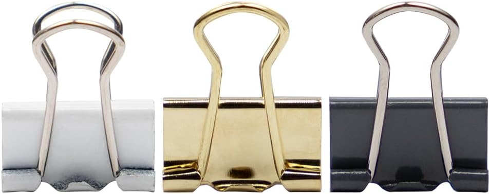 JAM PAPER Colorful Binder Clips Assortment - Extra Small - 3/5 Inch (15 mm) - Assorted Business Colors - 90 Binderclips/Pack