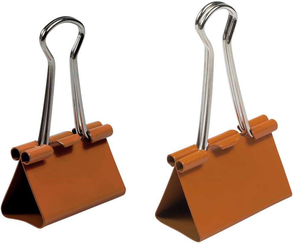 JAM PAPER Colorful Binder Clips Assortment - Medium & Large Size - Orange Binderclips - 27 Clips/Pack