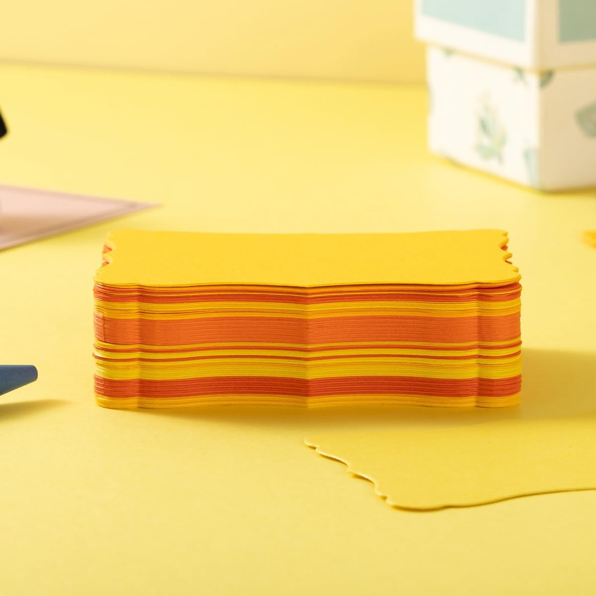 120 Pieces Small Mini Business Cards Vintage Assorted Colors Blank Note Gift for Business Cards, Gift (5 Yellow)