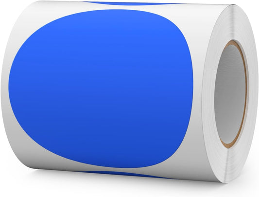 300 PCS Round Stickers 4 Inch Blue Vinyl Circle Floor Dots Sticker Removable Self-Adhesive Colored Large Label Roll for Marking Inventory Organizing Classroom Line Up Spots