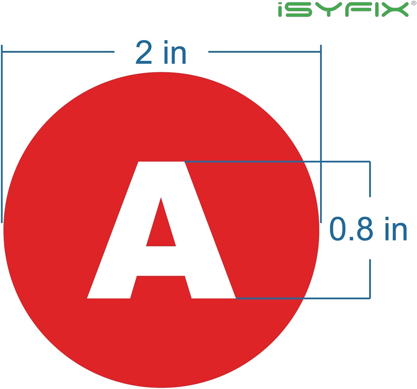 iSYFIX Red Vinyl Letters Stickers - 2 inch Self-Adhesive, A to Z, 4 of Each Letter - Premium Decal for Indoor & Outdoor, For Inventory, Storage, Organizing, Alphabet for Boxes, Toolbox, Lockers & More