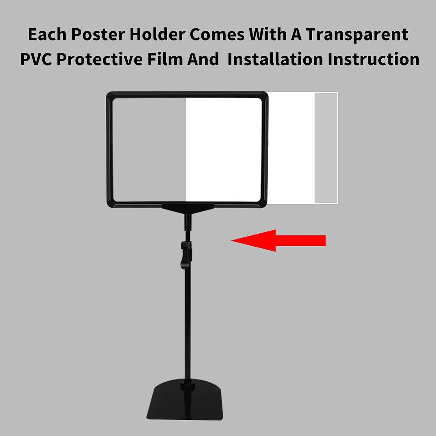 Adjustable Sign Stand - 8.5 x 11, Suitable for Indoor Table Top Use (Black, 2-pc)