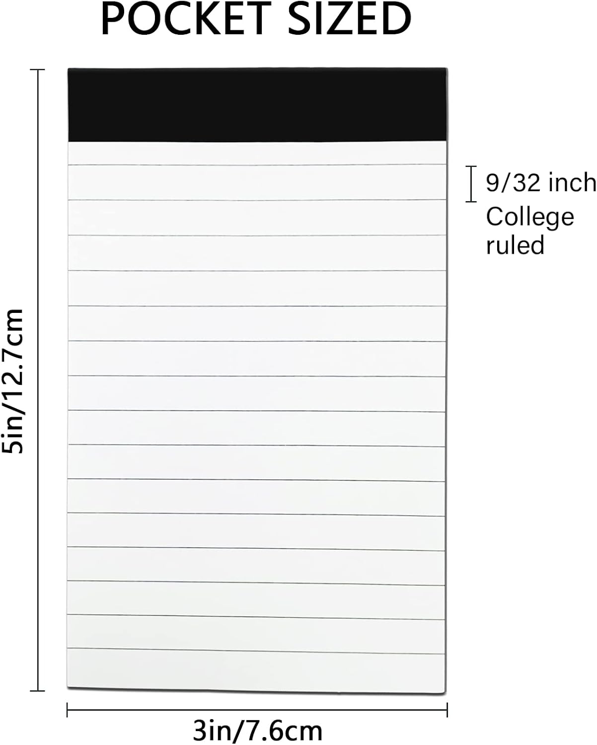 12 Pack Small Notepad, 3 x 5 Inch Ultra Quality Note Pads, Server Lined Papers and Desk Notepads for Office Supplies, Writing and Memo pads 30 Sheets Each