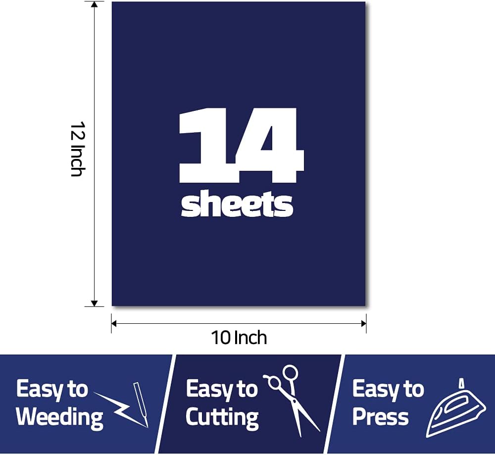 3D Puff Vinyl Heat Transfer 10" x 12" - 14 Sheets Foaming HTV Assorted Colors Bundle/Variety Pack, Adhesive Vinyl, Iron-On Transfer, Heat Press with Cricut Silhouette Cameo