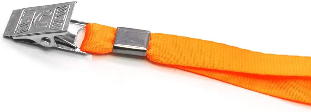 Bird Fiy Lanyards with id Holder Name Badges 50 Pcs Waterproof Plastic Horizontal Name Tag Badge Id Card and 50 Pcs Lanyard (Orange)