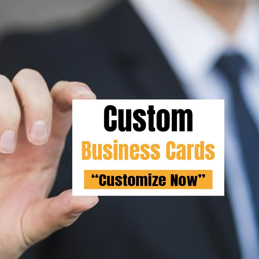 200Pcs Custom Business Cards Add Photo/LOGO/Text Personalized Business Cards for Small Business 300gsm Matte Paper Front & Back Sides Printed 3.5" x 2"