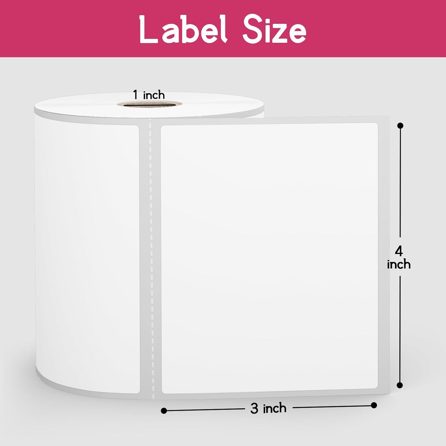 12 Rolls 4" x 3" Direct Thermal Labels, Shipping Labels Compatible with Zebra & Rollo Label Printers for Mailing Postage Address Barcode (500 Labels/Roll)