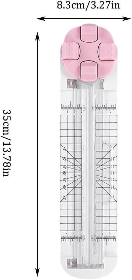 4-in-1 Multi-Function Paper Trimmer,Bidirectional Papers Cutter, Equipped with Straight,4 in 1 Paper Cutter 4 Styles Craft Paper Cutter Multi-Function Scrapbooking Tool (Pink+Purple-2PCS)