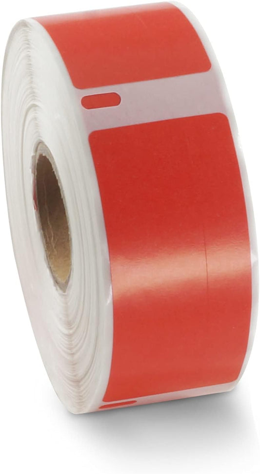 BETCKEY Colored Labels Compatible with Dymo 1738595 (3/4" x 2-1/2") Barcode/File Labels, Compatible for Dymo LabelWriter Thermal 450, 4XL & Zebra Desktop Printers [1 Roll, Red]