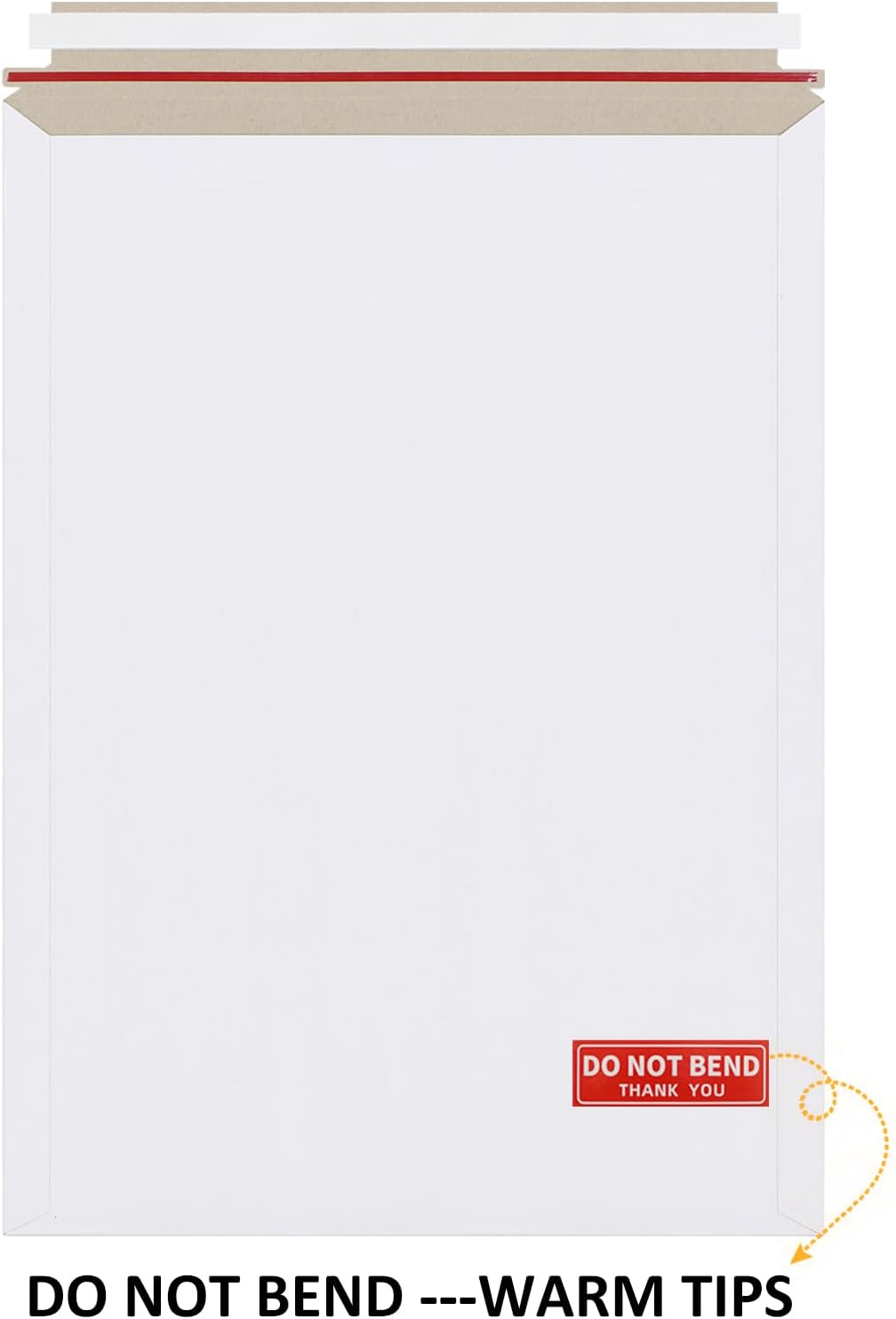 25 Pack 13x18 inch Large Rigid Mailer Self Seal Photo Document Mailers, Stay Flat White Cardboard Envelopes White Photography Mailers for CD, Photos, Document