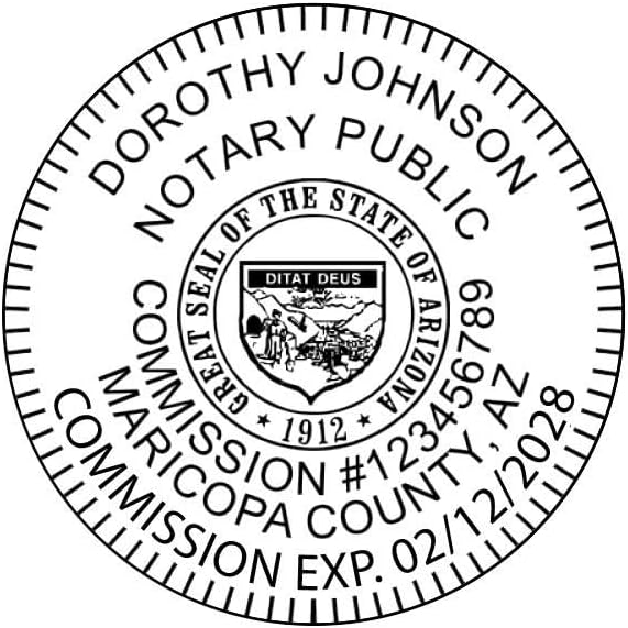Arizona Round Notary Embosser | Official State Embosser | Official Seals | Meets State Specifications (Arizona, Round Embosser)