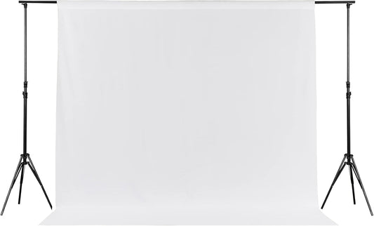 Joccun 8X10FT White Backdrop Background for Photography,Polyester Backdrop Curtain Background Screen for Photography,Photoshoot,Video Recording,Studio(8X10ft,White)